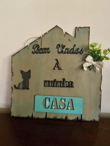 Placa Decorativa Casa do Gato