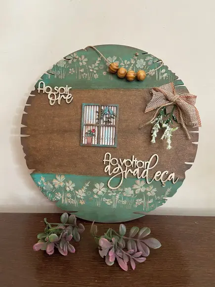 Placa Decorativa de Porta Entrada