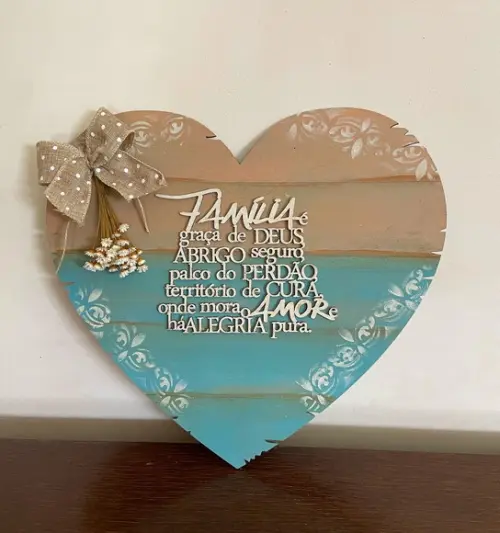 Placa Decorativa Família e Lar