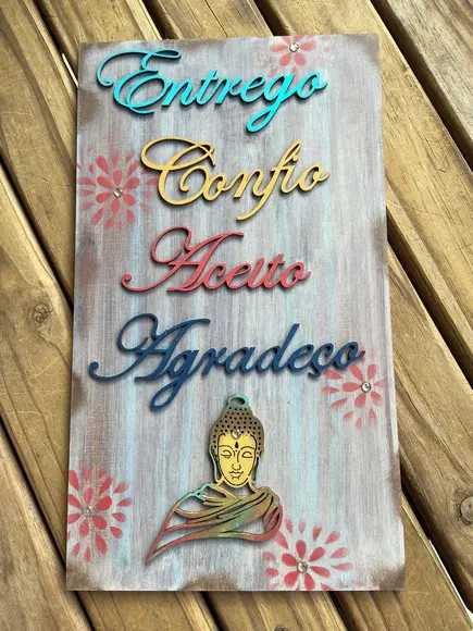 Placa Entrego Confio Aceito e Agradeço