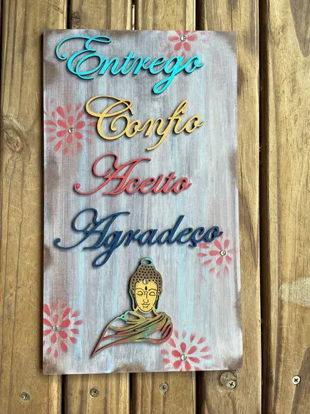 Placa Entrego Confio Aceito e Agradeço