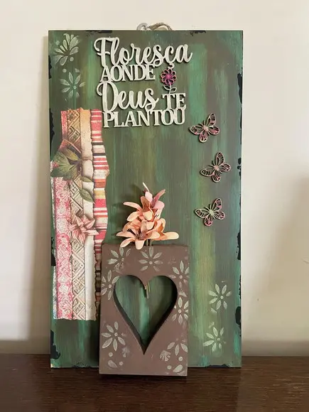 Placa Floral Decorativa