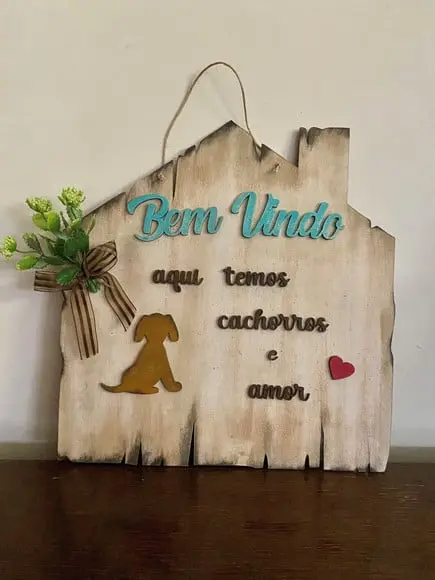 Placa Pets de Porta Bem Vindos 02