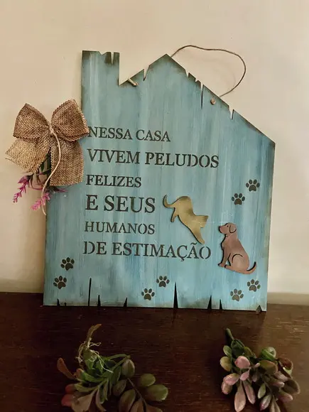 Placa Porta Cães e Gato
