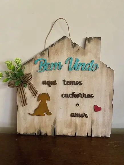 Placa Pets de Porta Bem Vindos 02