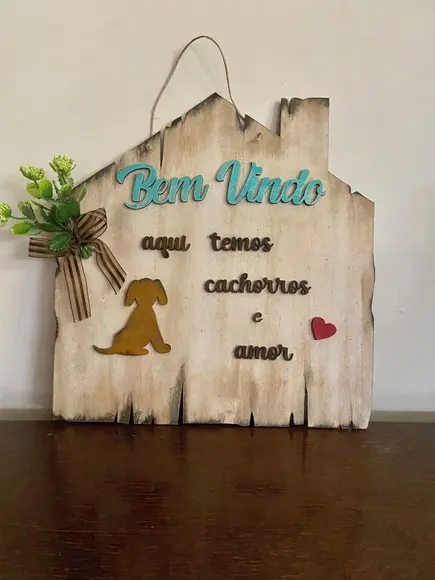 Placa Pets de Porta Bem Vindos 02