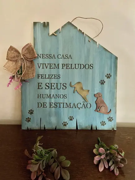 Placa Porta Cães e Gato