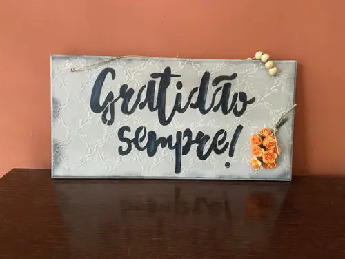 Placa Gratidão Sempre