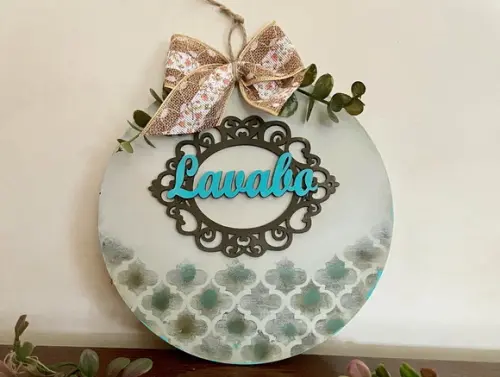 Placa Porta Lavabo