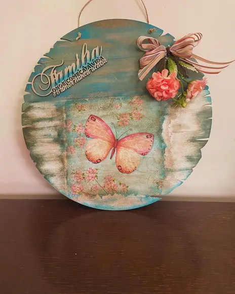 Placa Rústica de Porta Família