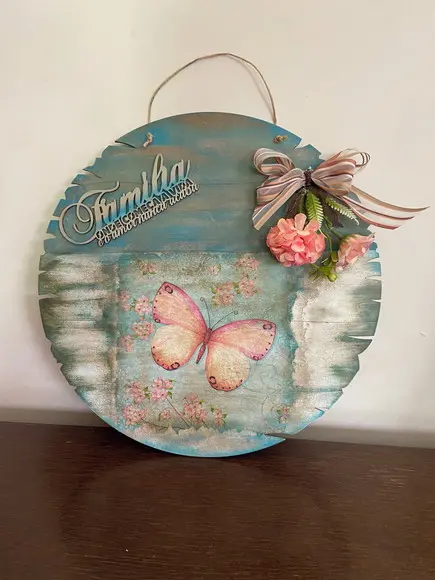 Placa Rústica de Porta Família