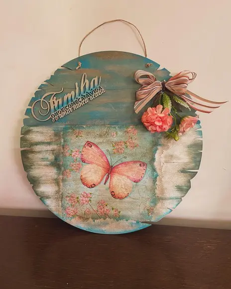 Placa Rústica de Porta Família