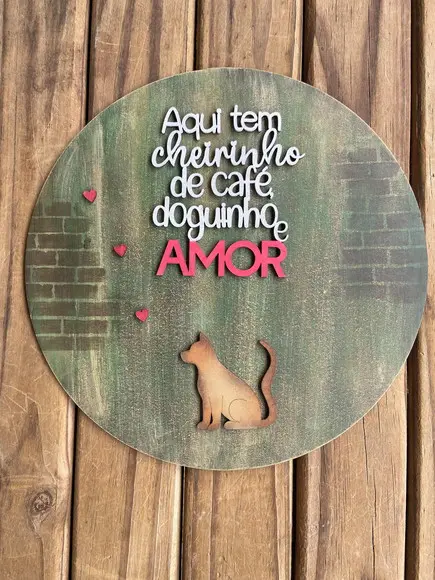 Placas Decorativas Pet Gato ou Cachorro