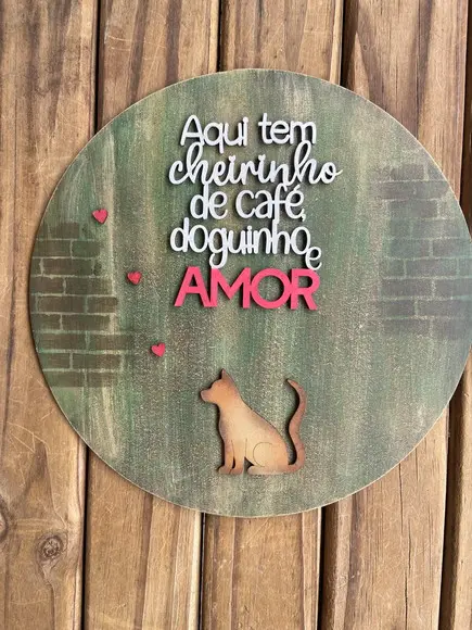 Placas Decorativas Pet Gato ou Cachorro