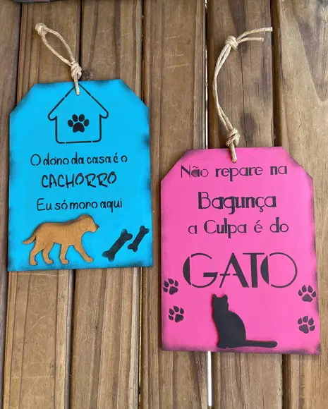 Plaquinhas Pet Cão e Gato