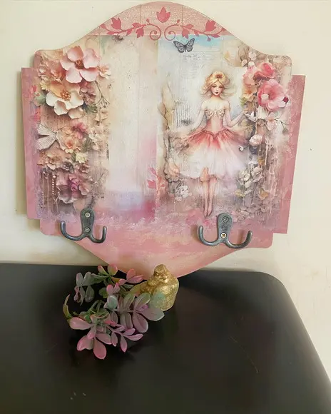 Porta Chaves Vintage Floral