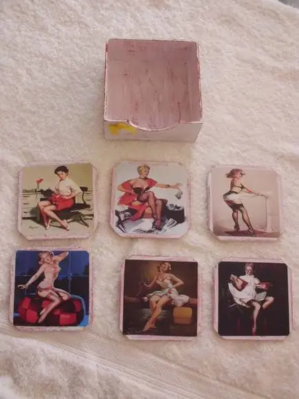 Porta Copos Pin-ups Modelo Chanfrado