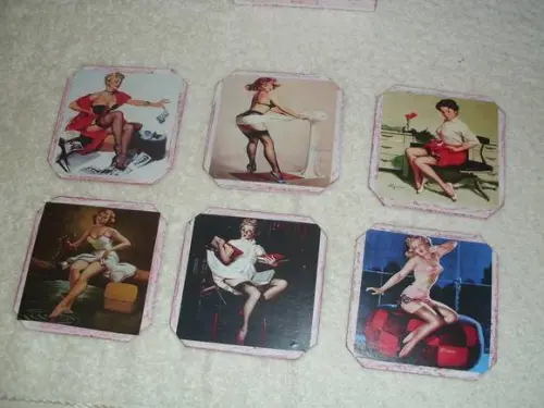 Porta Copos Pin-ups Modelo Chanfrado