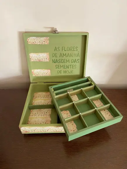 Porta Joias Decorada Floral