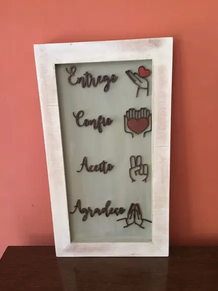 Quadro Entrego Confio Aceito Agradeço