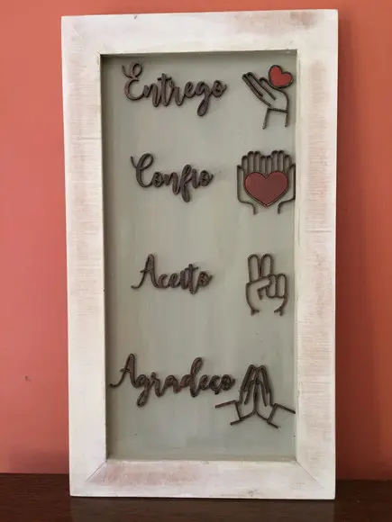 Quadro Entrego Confio Aceito Agradeço