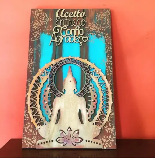 Quadro Rústico Buda