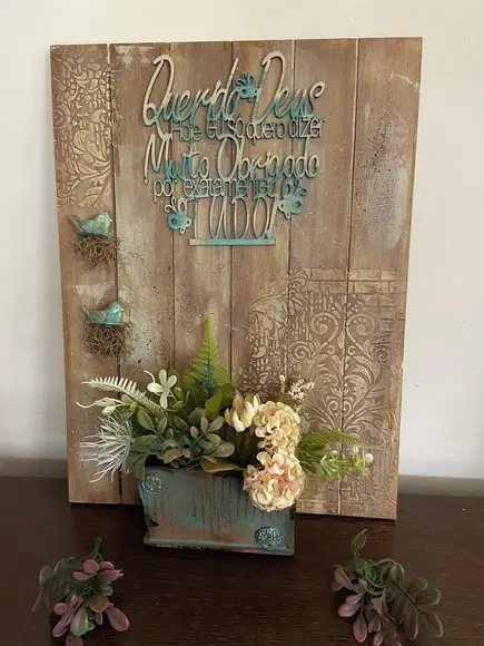 Quadro Rústico Floral