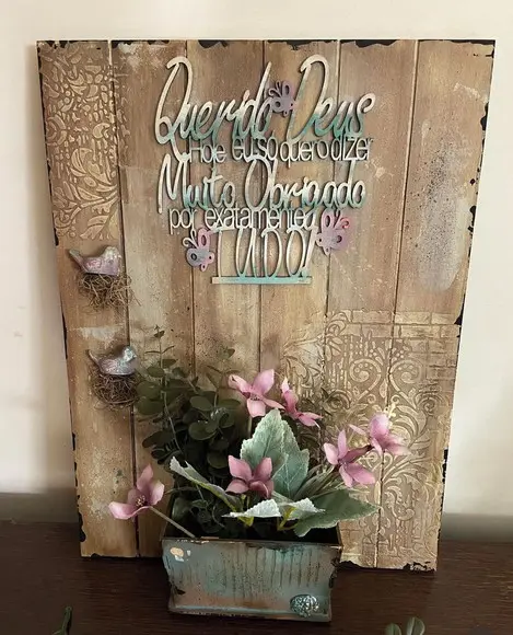 Quadro Rústico Floral