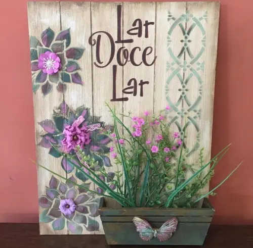 Quadro Rústico Floral