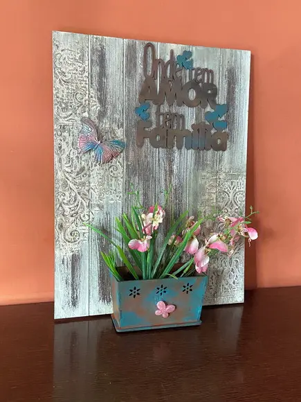 Quadro Rústico Floral