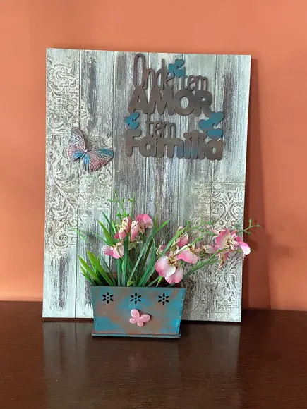 Quadro Rústico Floral