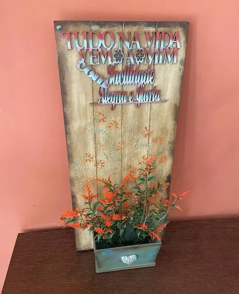 Quadro Rústico Floral mdf