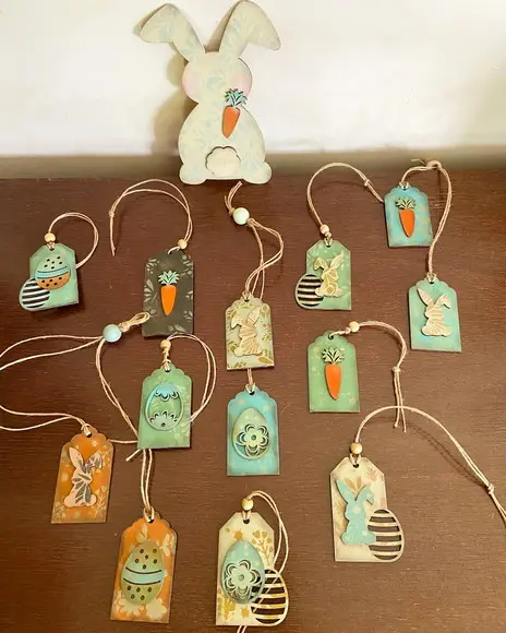 Tags de Páscoa Ovos e Coelhos