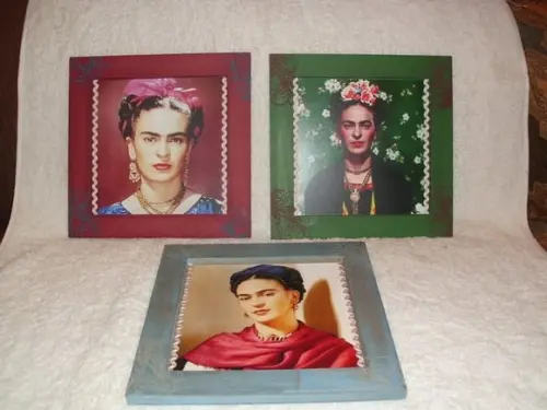 Trio quadros Frida Kahlo