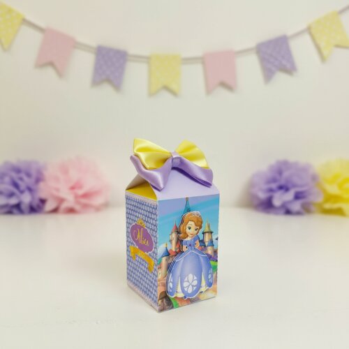 20 Caixas Milk Princesinha Sofia Lembrancinhas De Festa Pegue e Monte