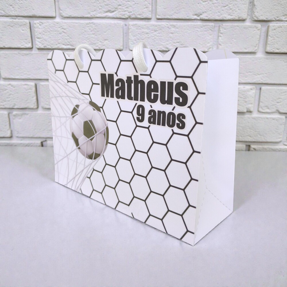 10 Sacolinha Personalizadas Futebol - Montadas com Alça