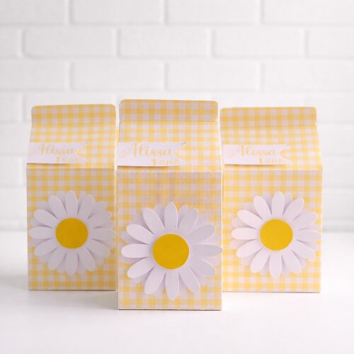 Kit 10 Caixas Milk Margarida Personalizada /Lembrancinha de Festa /Aniversário