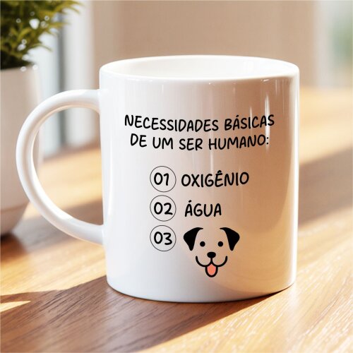 Caneca Divertida Cachorro 325ml – Necessidades Básicas de um Dog Lover