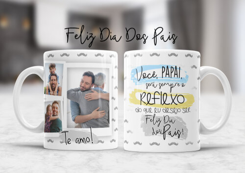 Caneca Dia dos Pais Com Foto e Frase 001