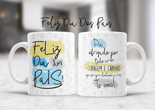 Caneca Dia dos Pais - Obrigado por Todo Amor Te Amo 003