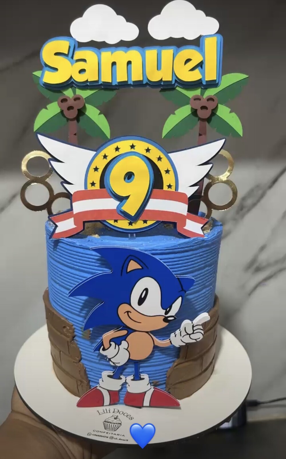 Topo de bolo Sonic 3D