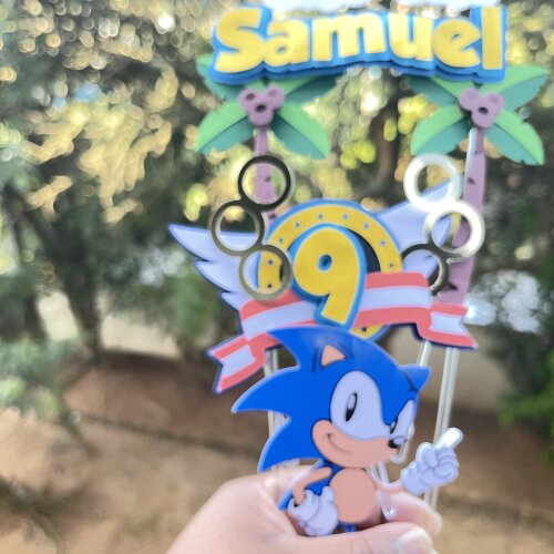 Topo de bolo Sonic 3D