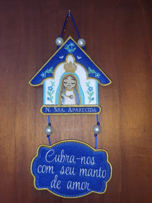 Adorno de Porta Bordado de Nossa Senhora Aparecida