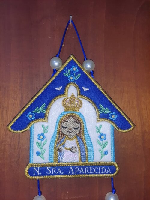 Adorno de Porta Bordado de Nossa Senhora Aparecida