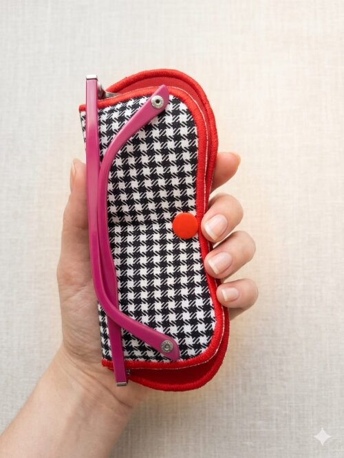 Porta Óculos Personalizado com Iniciais Bordado Estilo Slim