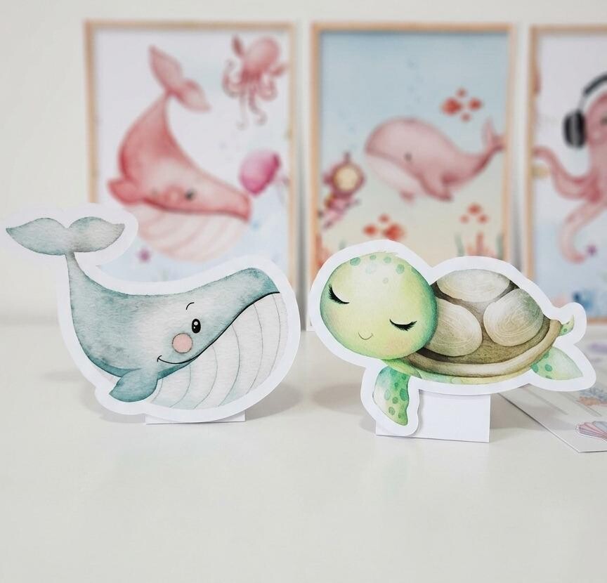 Kit Festa Só Um Bolinho 27 Peças Fundo do Mar Aquarela Menina P