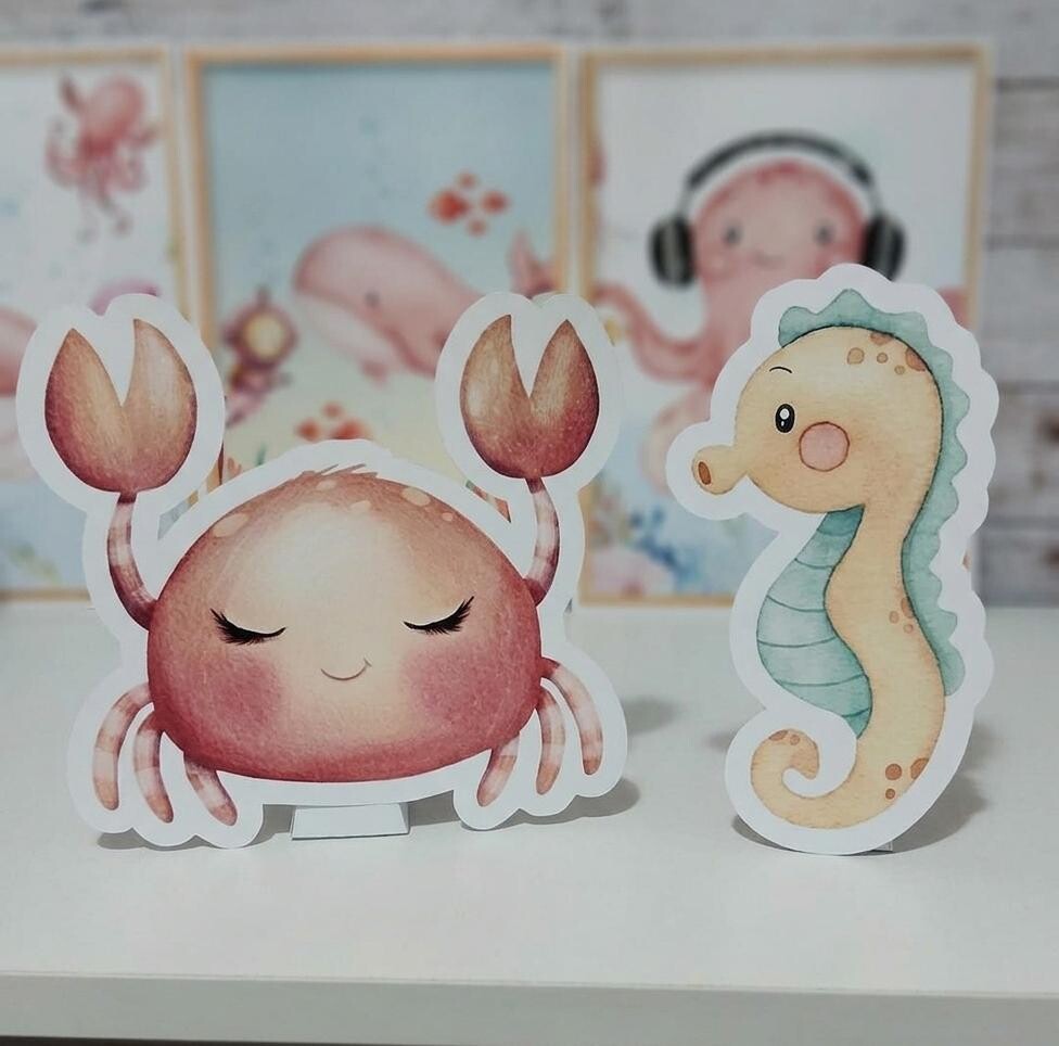 Kit Festa Só Um Bolinho 27 Peças Fundo do Mar Aquarela Menina P