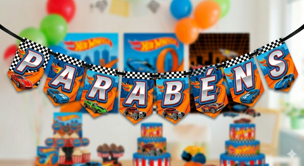Kit Festa Só um Bolinho 27 Peças |  Hot Wheels | Decoração Pe