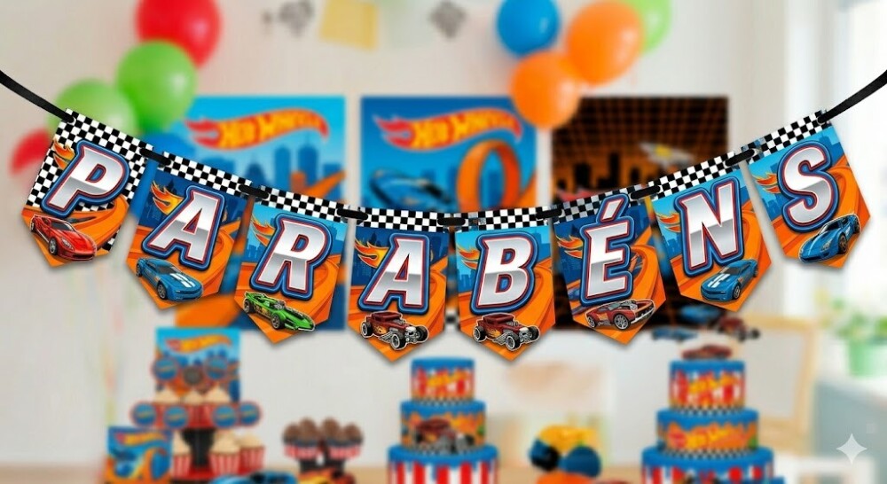 Kit Festa Só um Bolinho 27 Peças |  Hot Wheels | Decoração Pe