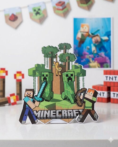 Kit Festa Só um Bolinho 27 Peças | Minecraft | Personalizado